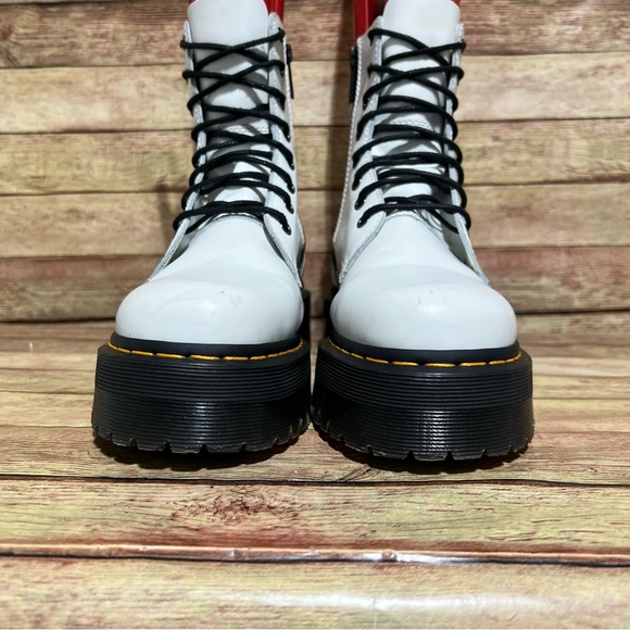 Dr. Martens White Leather Jadon Lace Up Boots - Picture 4 of 9